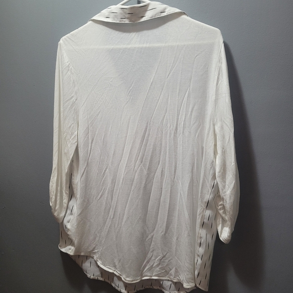 Kensie white/black lined shirt Size L - Picture 6 of 6
